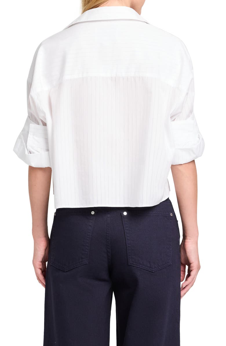 TWP Next Ex Rolled Cuff Shirt, Alternate, color, White / Light Blue