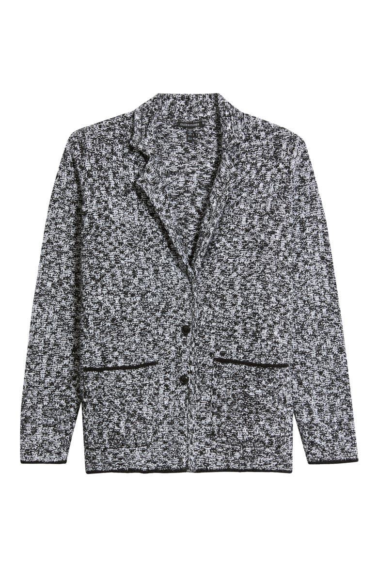 Notch Collar Cardigan, Alternate, color, BLACK/ WHITE
