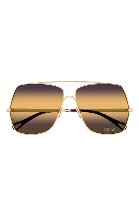 62mm Gradient Square Sunglasses