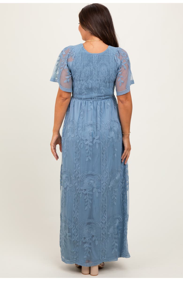 PinkBlush Smocked Top Lace Maxi Dress, Alternate, color, Blue