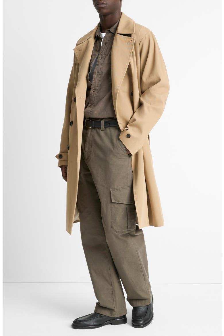 Double Breasted Trench Coat, Alternate, color, LIGHT BEACHWOOD