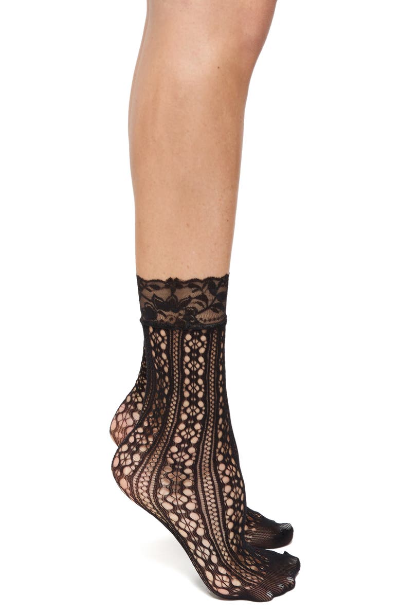 Stems Alexia Fishnet Socks, Main, color, Black