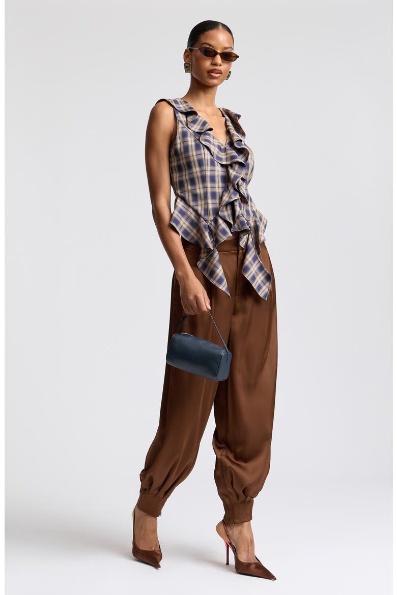Plaid Ruffle Sleeveless Top, Alternate, color, TWILIGHT PLAID