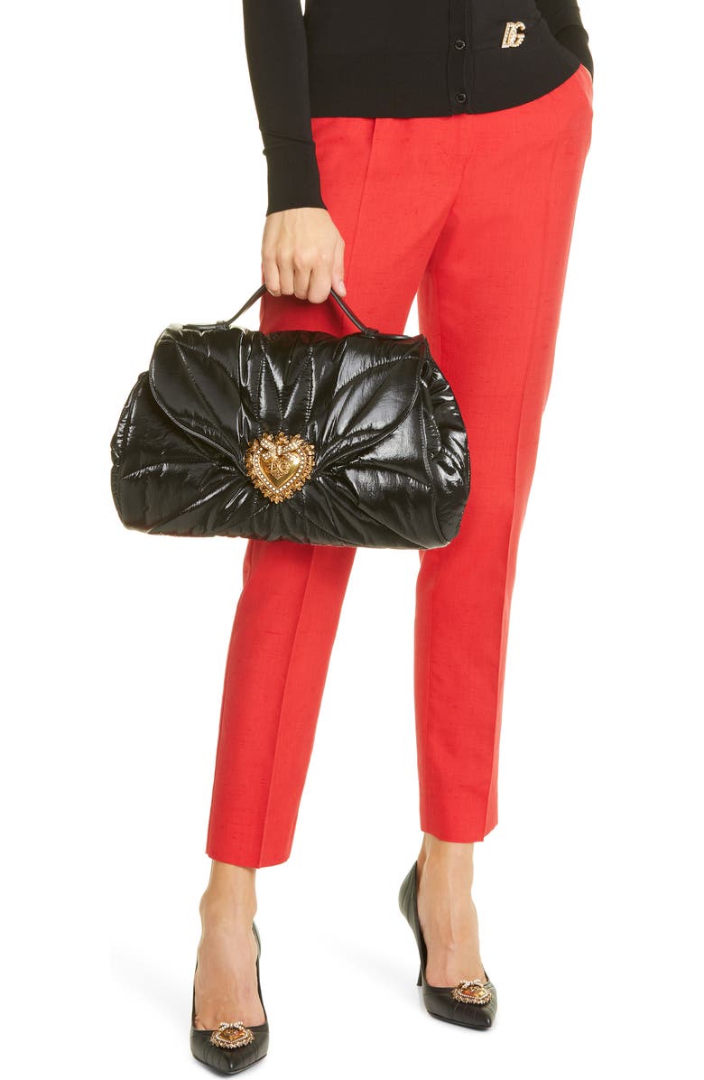 Dolce&Gabbana Devotion Quilted Shoulder Bag, Alternate, color,