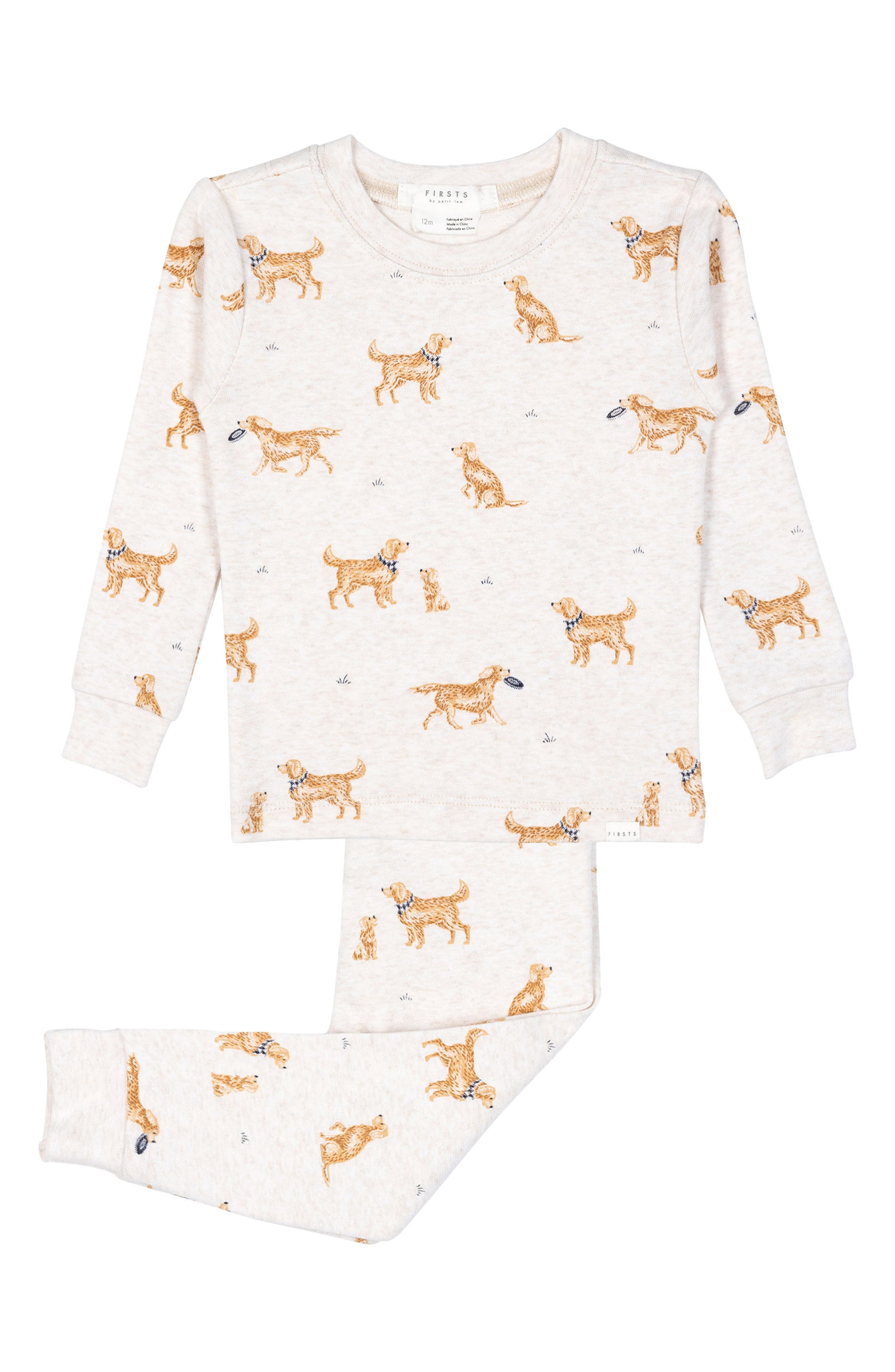 FIRSTS by Petit Lem Playful Pups Fitted Two-Piece Stretch Cotton ...