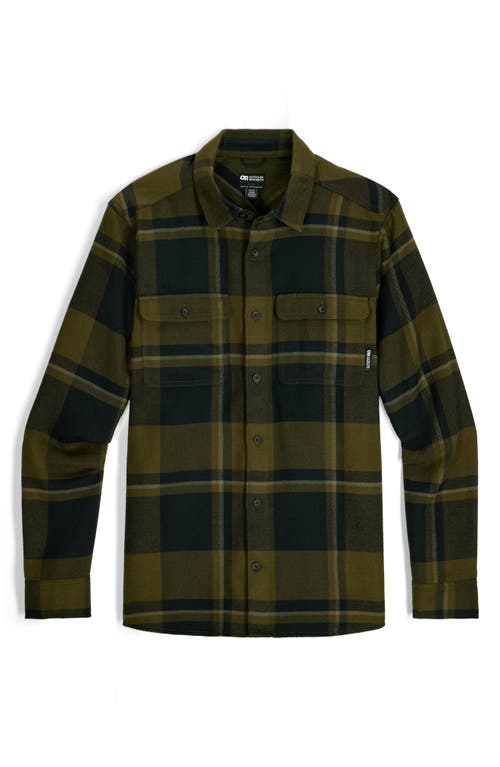Outdoor Research Feedback Plaid Flannel Overshirt In Green