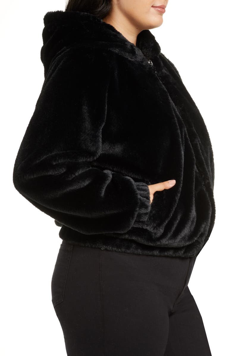 Coldesina Faux Fur Bomber Jacket, Alternate, color, 