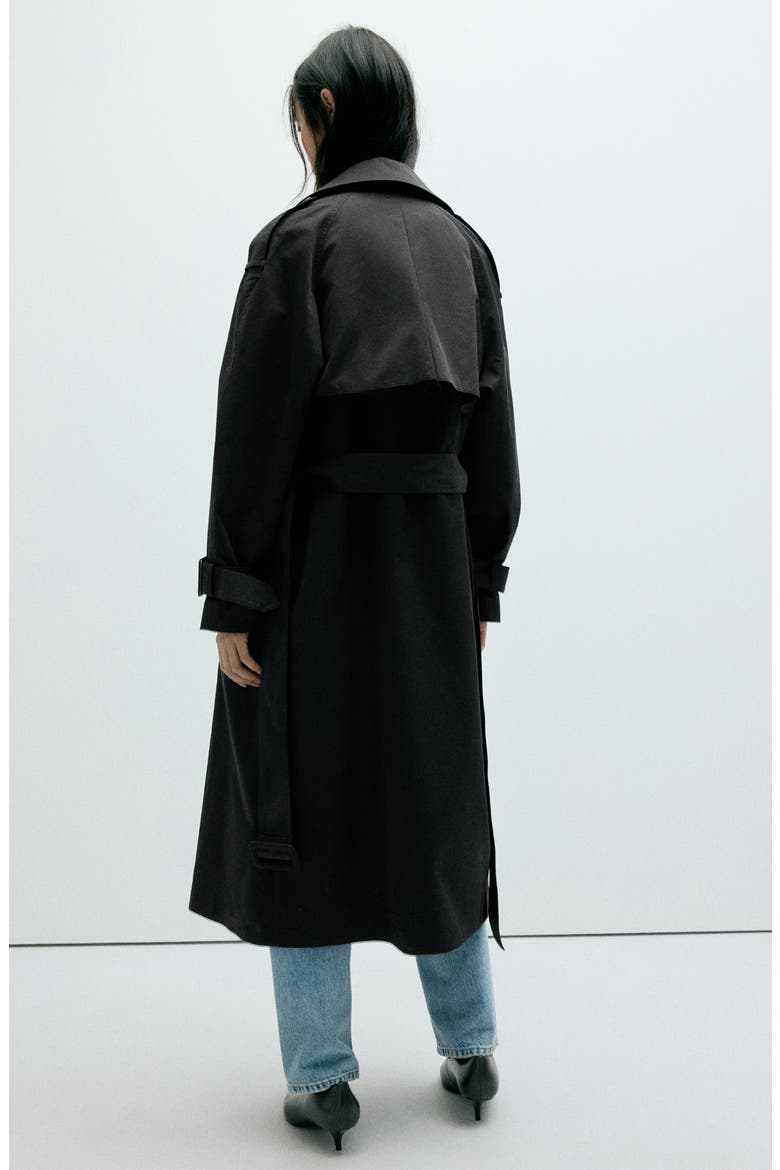 Angela Belted Trench Coat, Alternate, color, BLACK