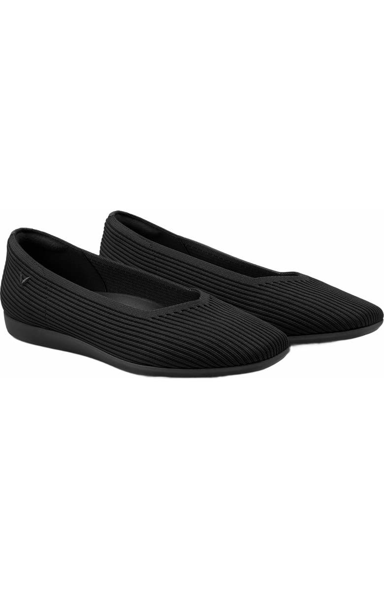 VIVAIA Lightweight Square-Toe V-Cut Flats, Alternate, color, Black