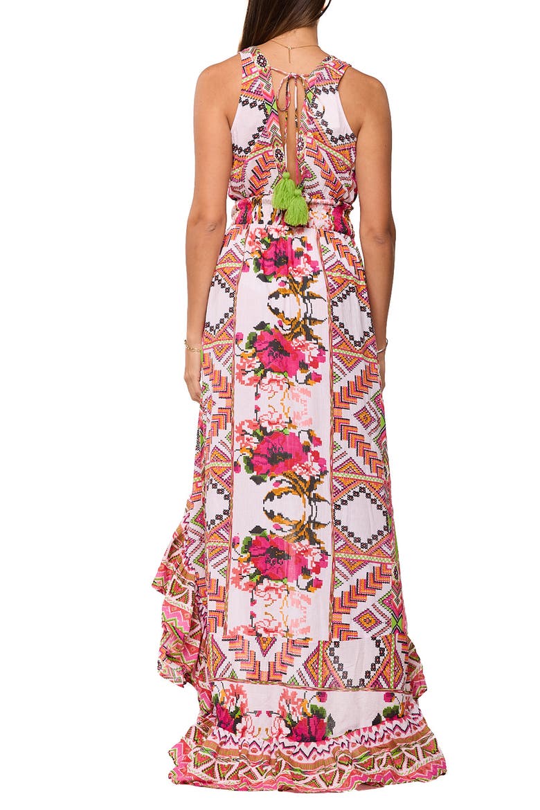 Ruffle High/Low Maxi Dress, Alternate, color, PINK