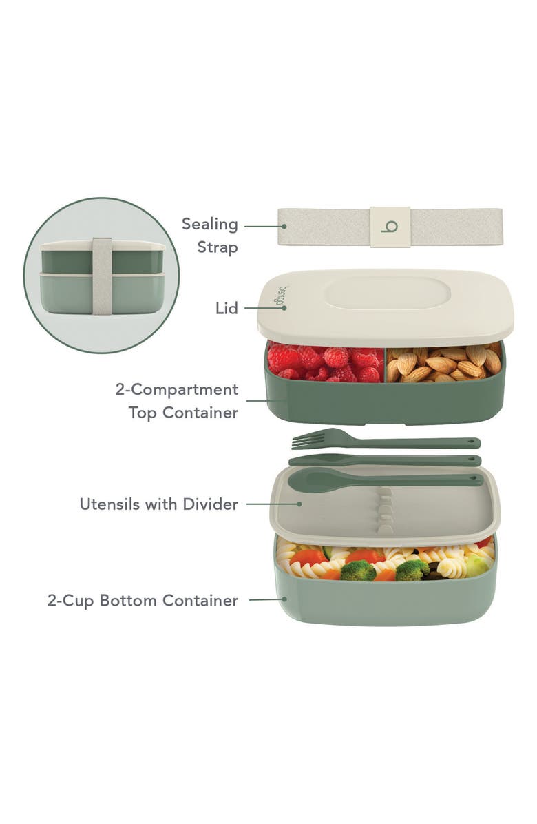 BENTGO Deluxe Lunch 4-Piece Set, Alternate, color, Green