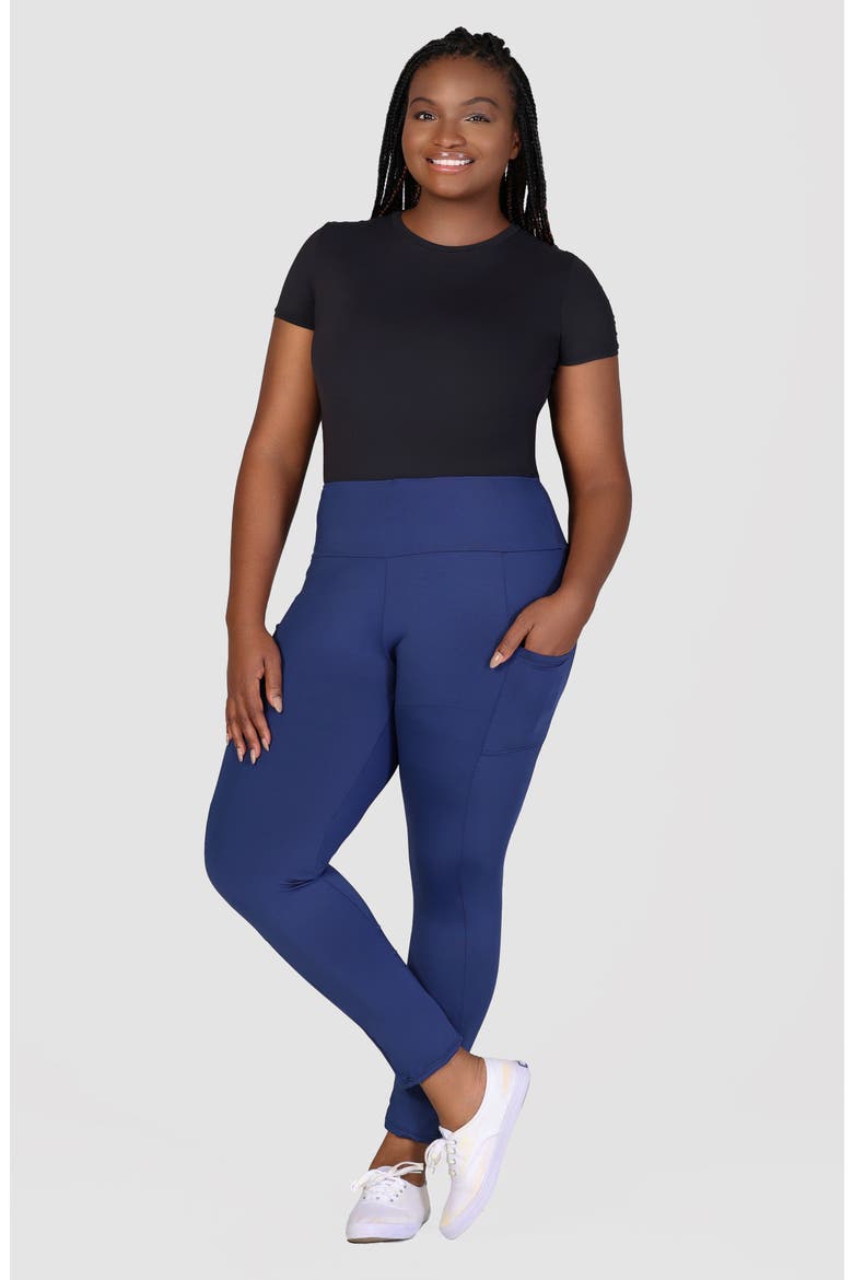 Ankle Length Pocket Leggings, Alternate, color, NAVY