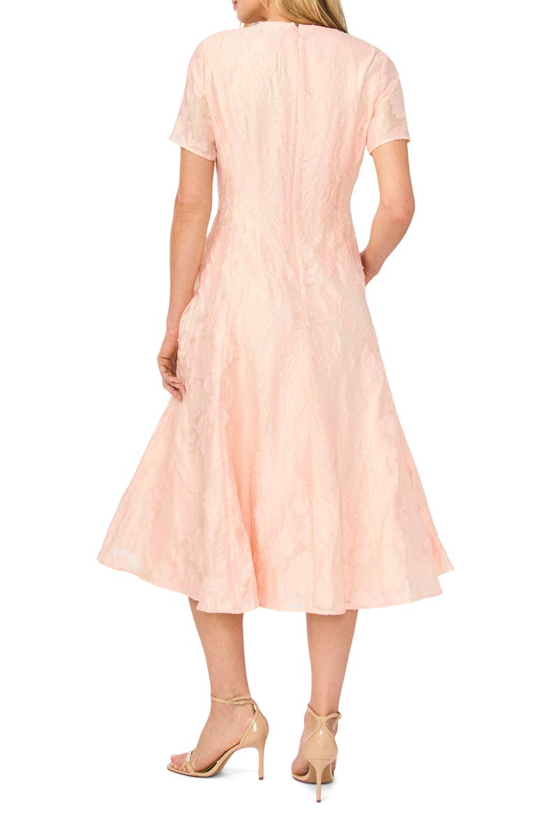Cassie Floral Jacquard Midi Dress, Alternate, color, CLOUD PINK