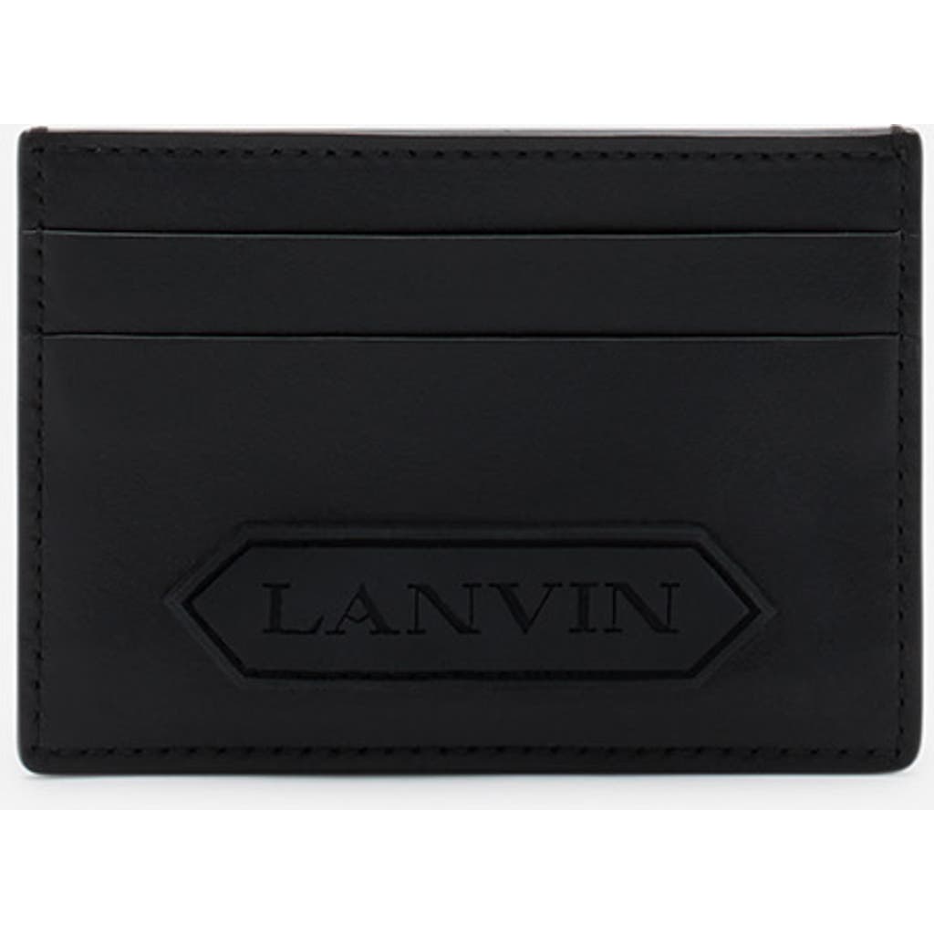 Lanvin Signature Leather Cardholder In Black