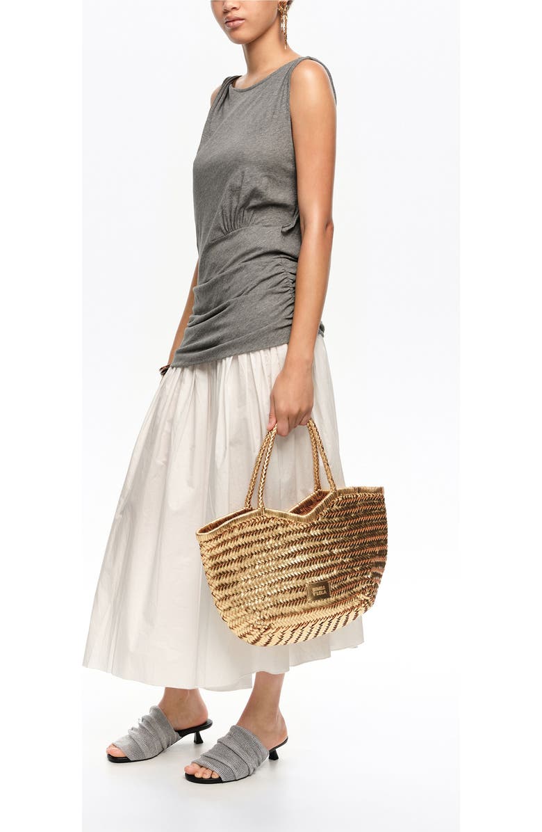 Bimba y Lola Braided Leather Shopper Bag, Alternate, color, Gold