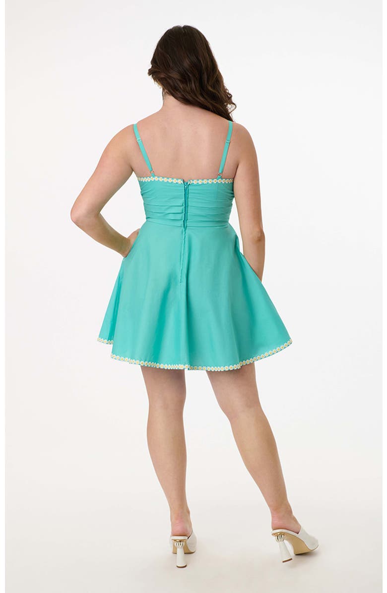 Unique Vintage 1950s Sleeveless Cotton Flare Dress, Alternate, color, Seafoam Green