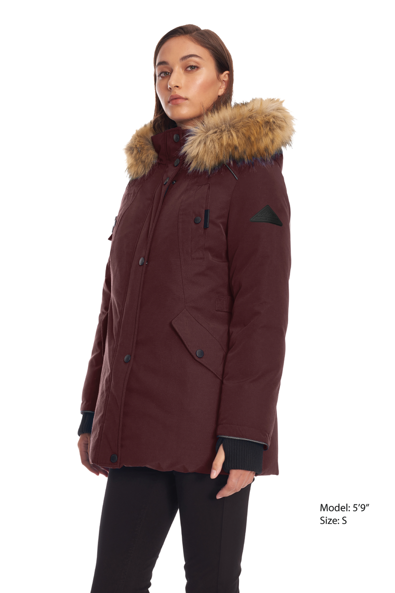 GLACIER - Vegan Down Classic Winter Parka Jacket, Alternate, color, GRAPE