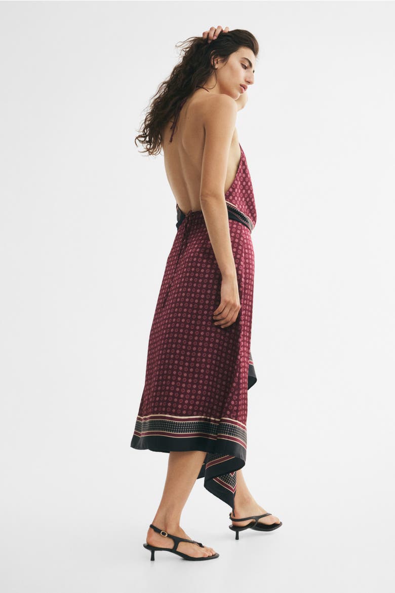Satin Handkerchief Skirt, Alternate, color, Burgundy/patterned