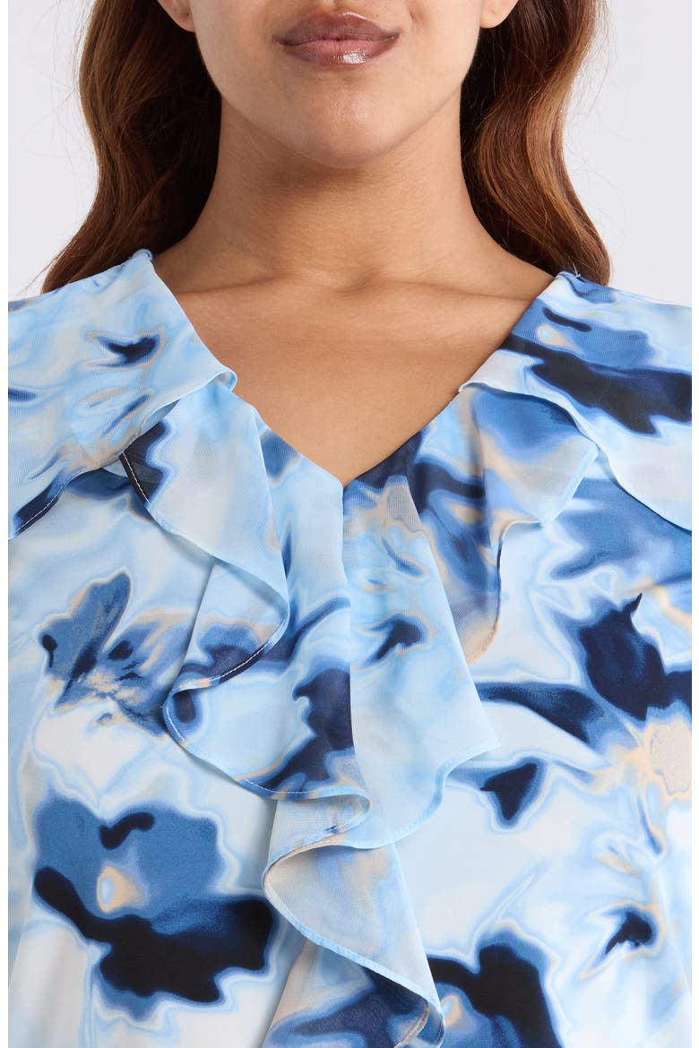 Cascade Ruffle Floral Print Top, Alternate, color, LAKESHORE