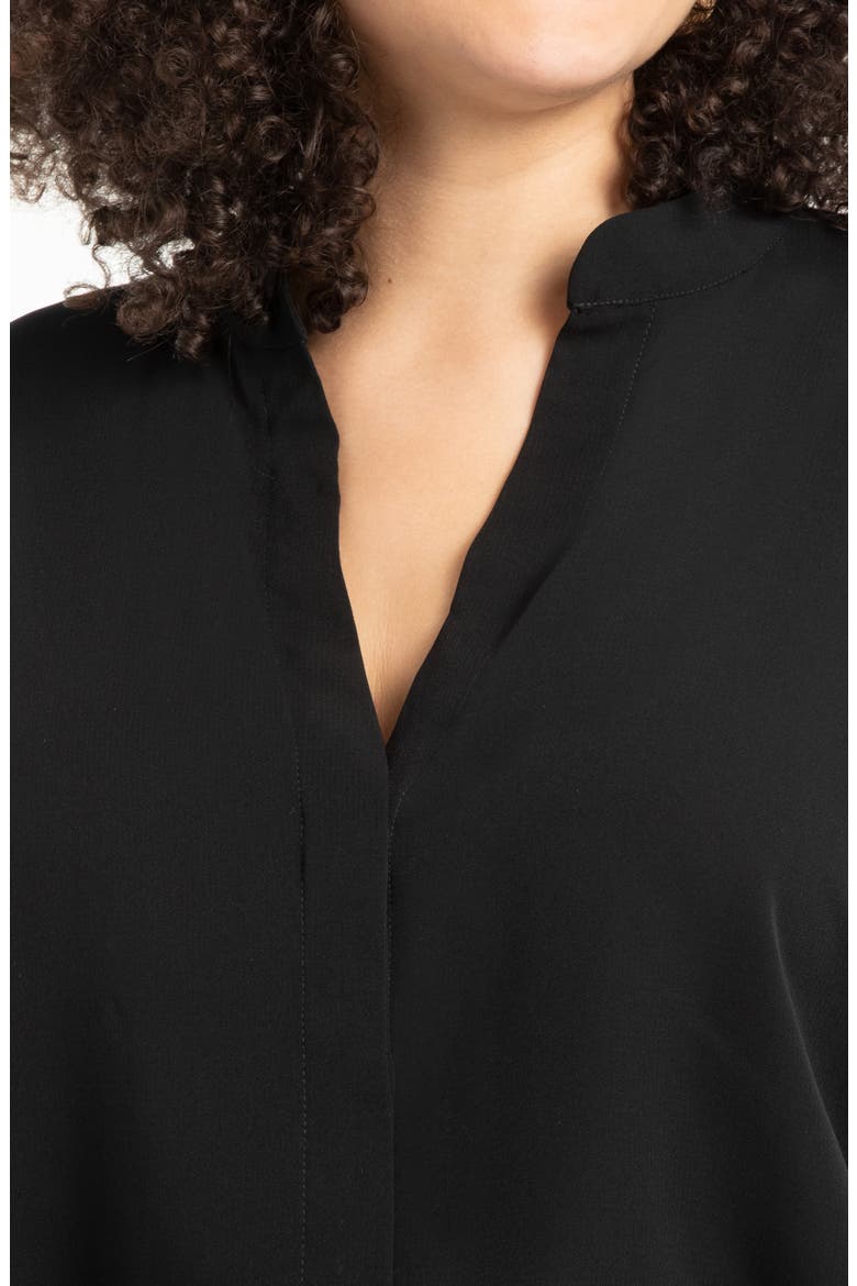 Notch Collar Blouse, Alternate, color, BLACK