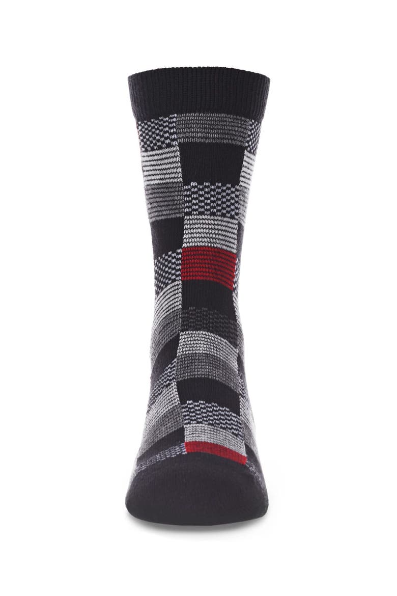 Checkerboard Crew Sock, Alternate, color, Black