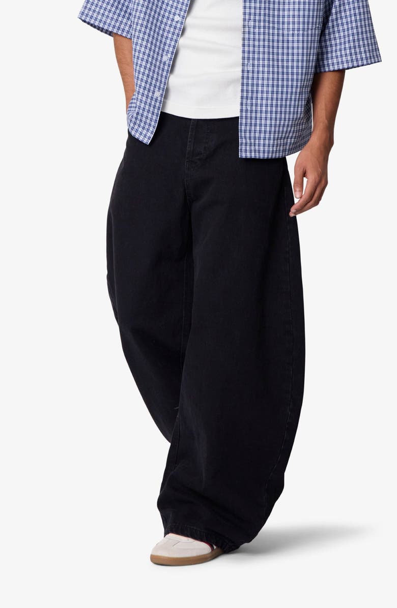 mnml Barrel Leg Barrel Jeans, Alternate, color, Washed Black