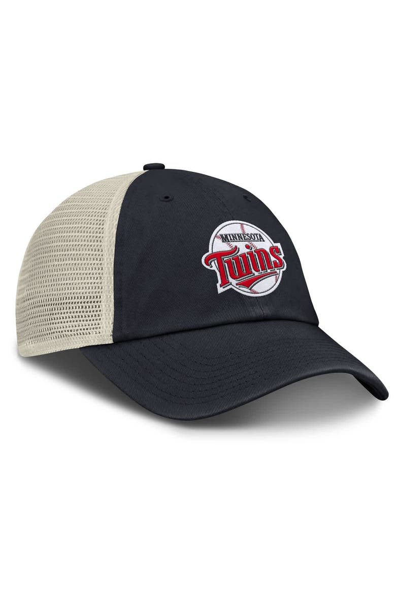 Nike Men's Nike Navy/Natural Minnesota Twins Cooperstown Collection Club Trucker Adjustable Hat, Alternate, color, 