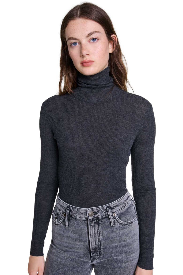Wool and silk sweater, Alternate, color, Grey