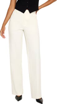 Good American Cotton Blend Straight Leg Pants