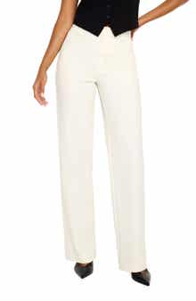 Good American Cotton Blend Straight Leg Pants