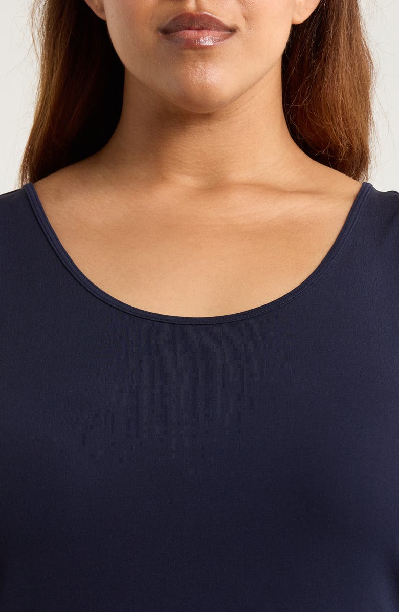 Eileen Fisher Slim Fit Scoop Neck Silk Tank, Alternate, color, Ink