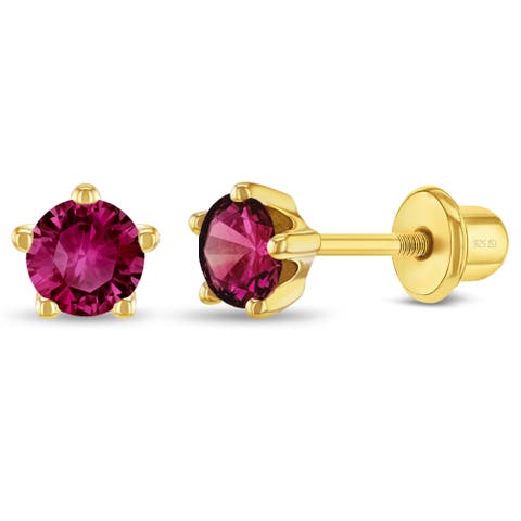 Prong CZ Solitaire Earrings