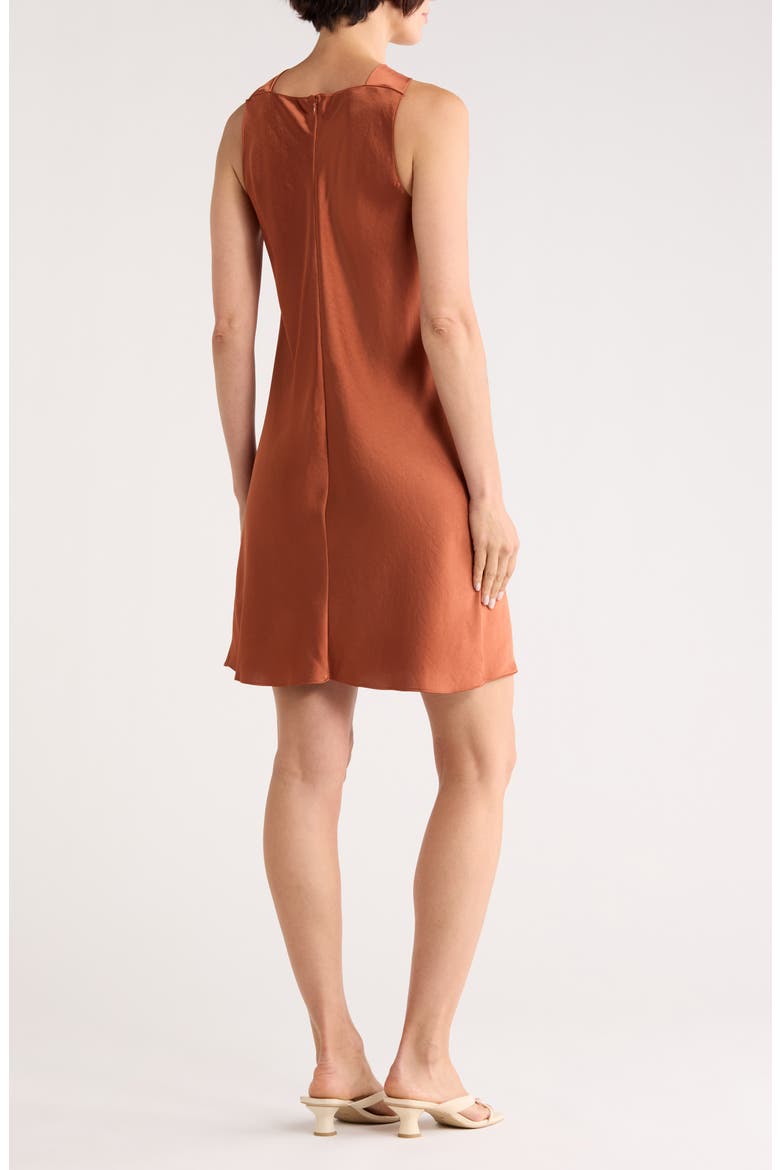 Twist Dr. Silky Shift Dress, Alternate, color, TERRACOTTA