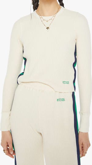 送料無料 通販 激安 Itty The MOTHER Bitty Nordstrom | Top Rib Crop カットソー(長袖/七分)