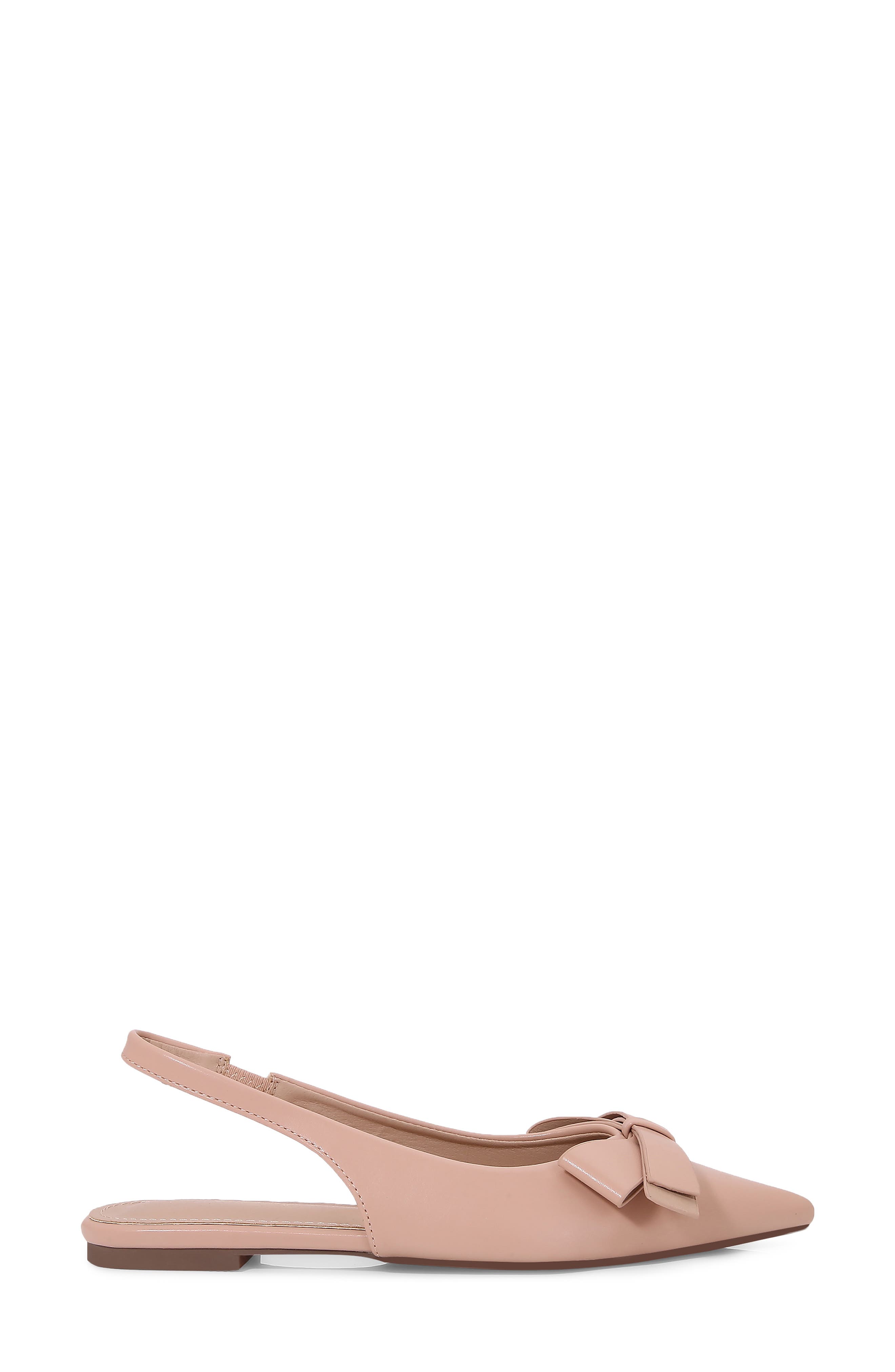 Cinnamon Bow Slingback Flat, Alternate, color, BEIGE