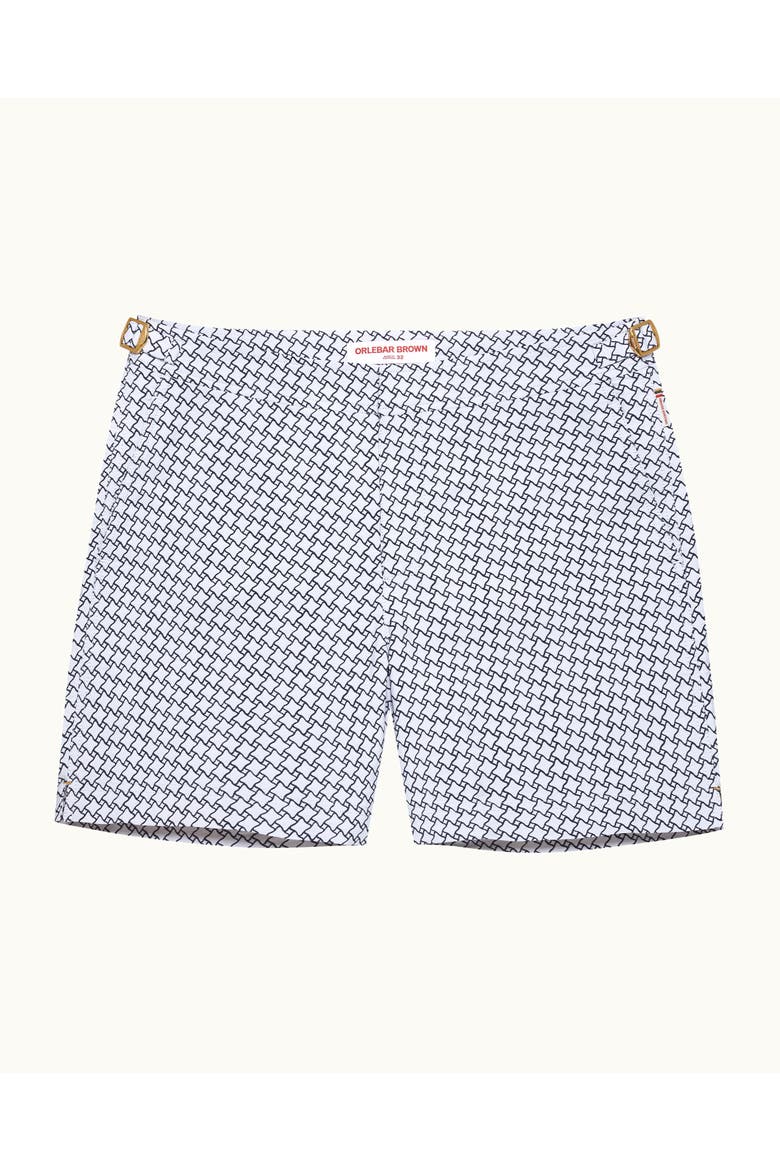 Bulldog Tailored-Fit Swim Shorts, Main, color, White