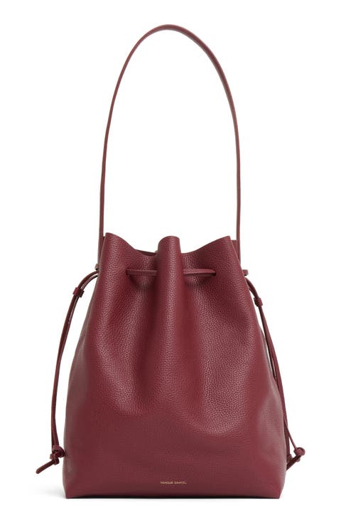 Everyday Cabas Leather Drawstring Bucket Bag