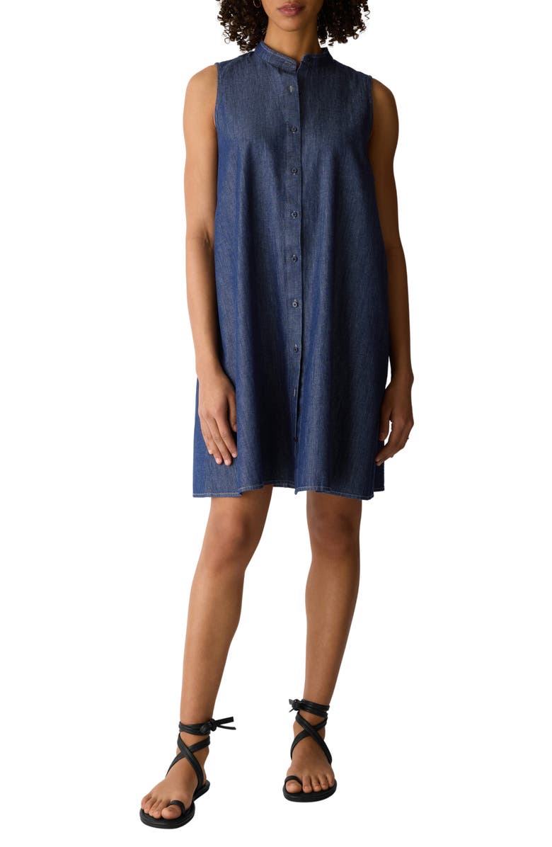 Eileen Fisher Sleeveless Denim Dress, Main, color,
