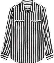 KASPER Stripe Button-Up Shirt