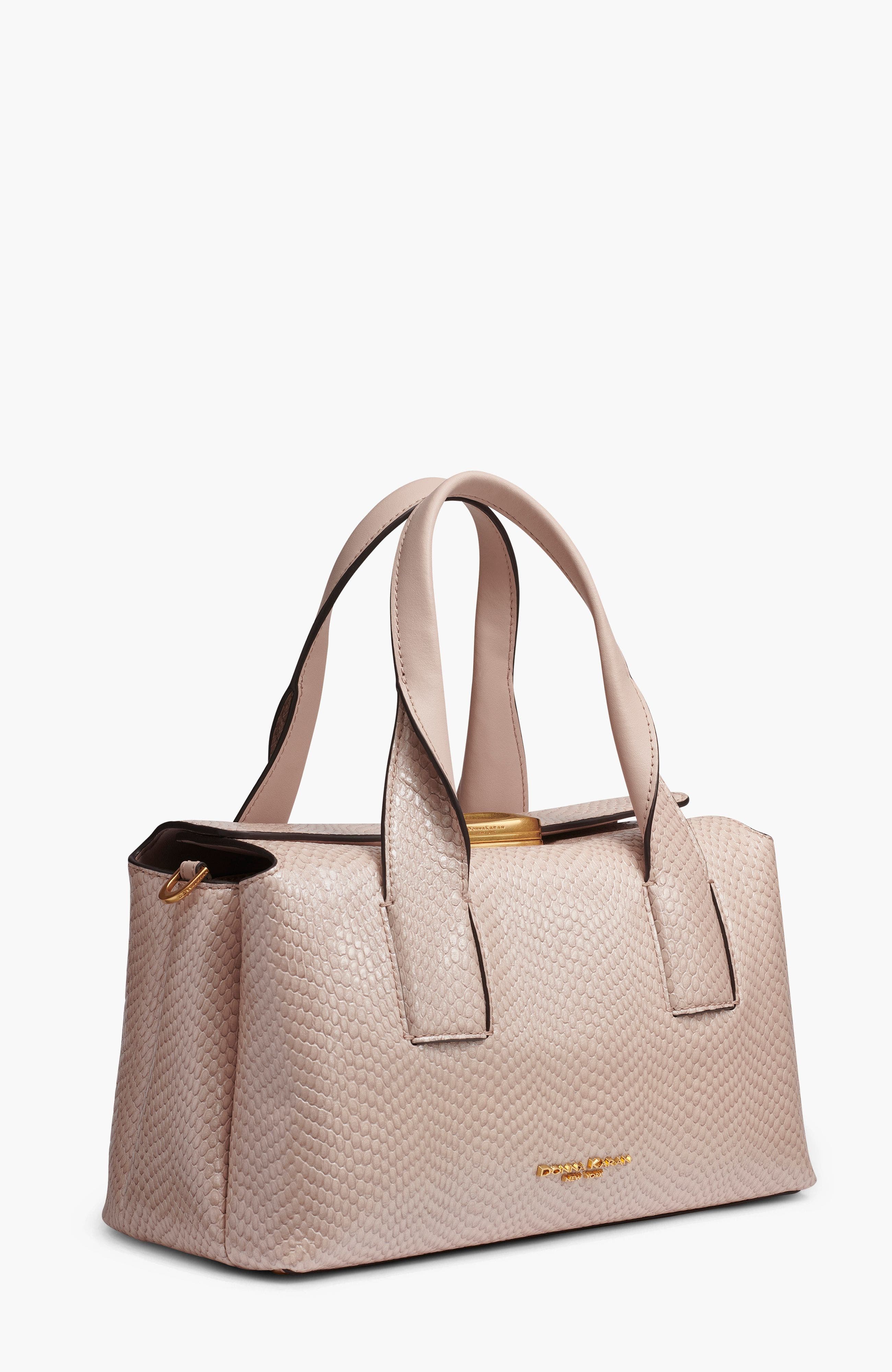 Donna Karan New York Amagansett Snake Satchel, Alternate, color, Snow Petal