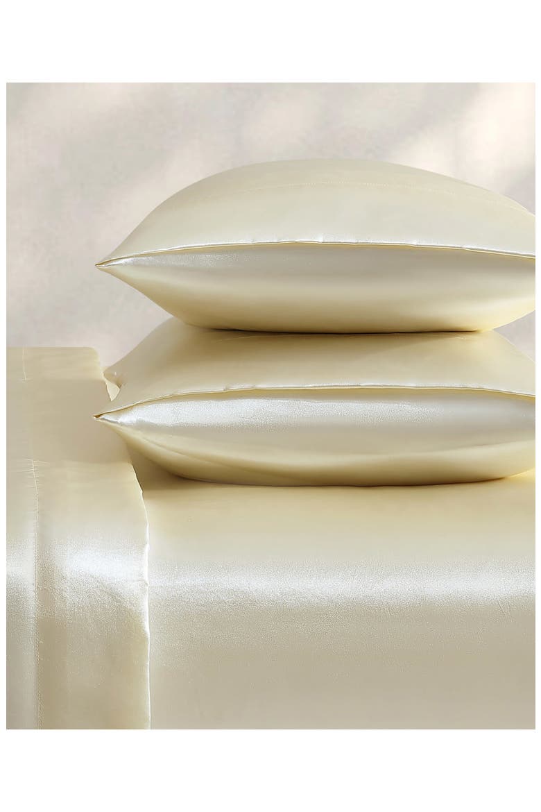 Silky Satin Sheet Set, Alternate, color, ANTIQUE GOLDEN HONEY