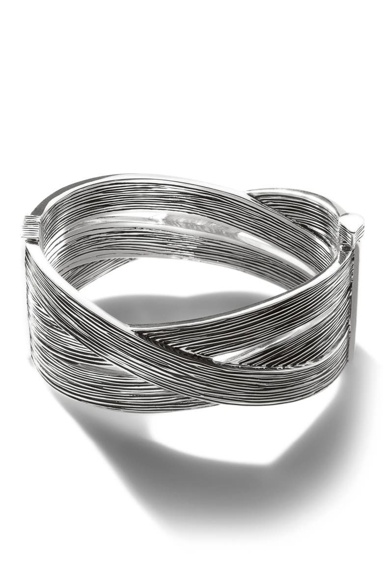 John Hardy Bamboo Hinge Bangle Bracelet, Alternate, color, Silver