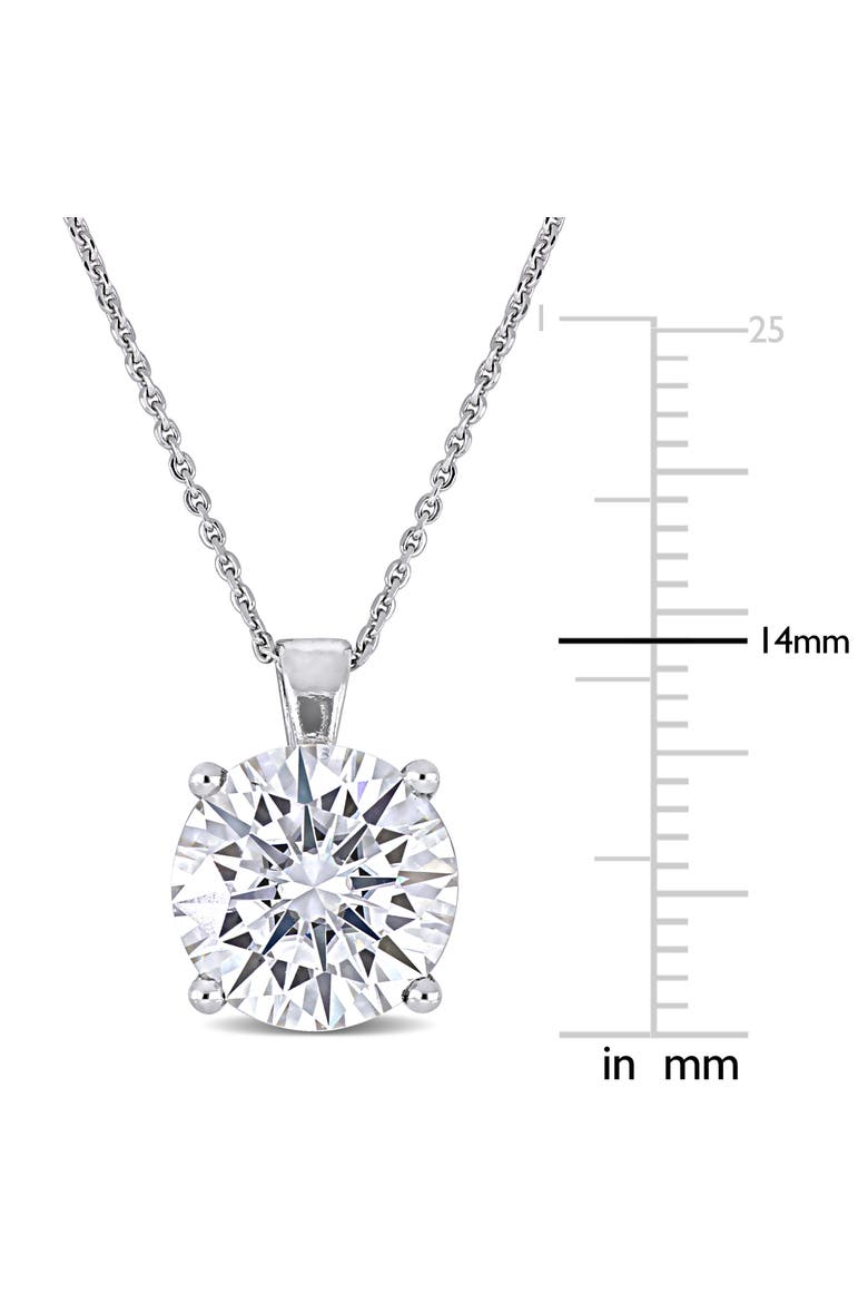Moissanite Solitaire Pendant Necklace 14k, Alternate, color, 14k White Gold