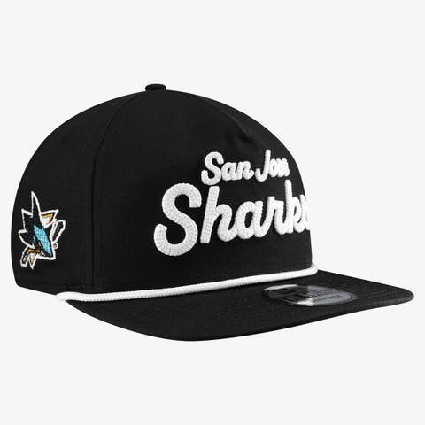 Men's New Era  Black San Jose Sharks Team Text Golfer Adjustable Hat
