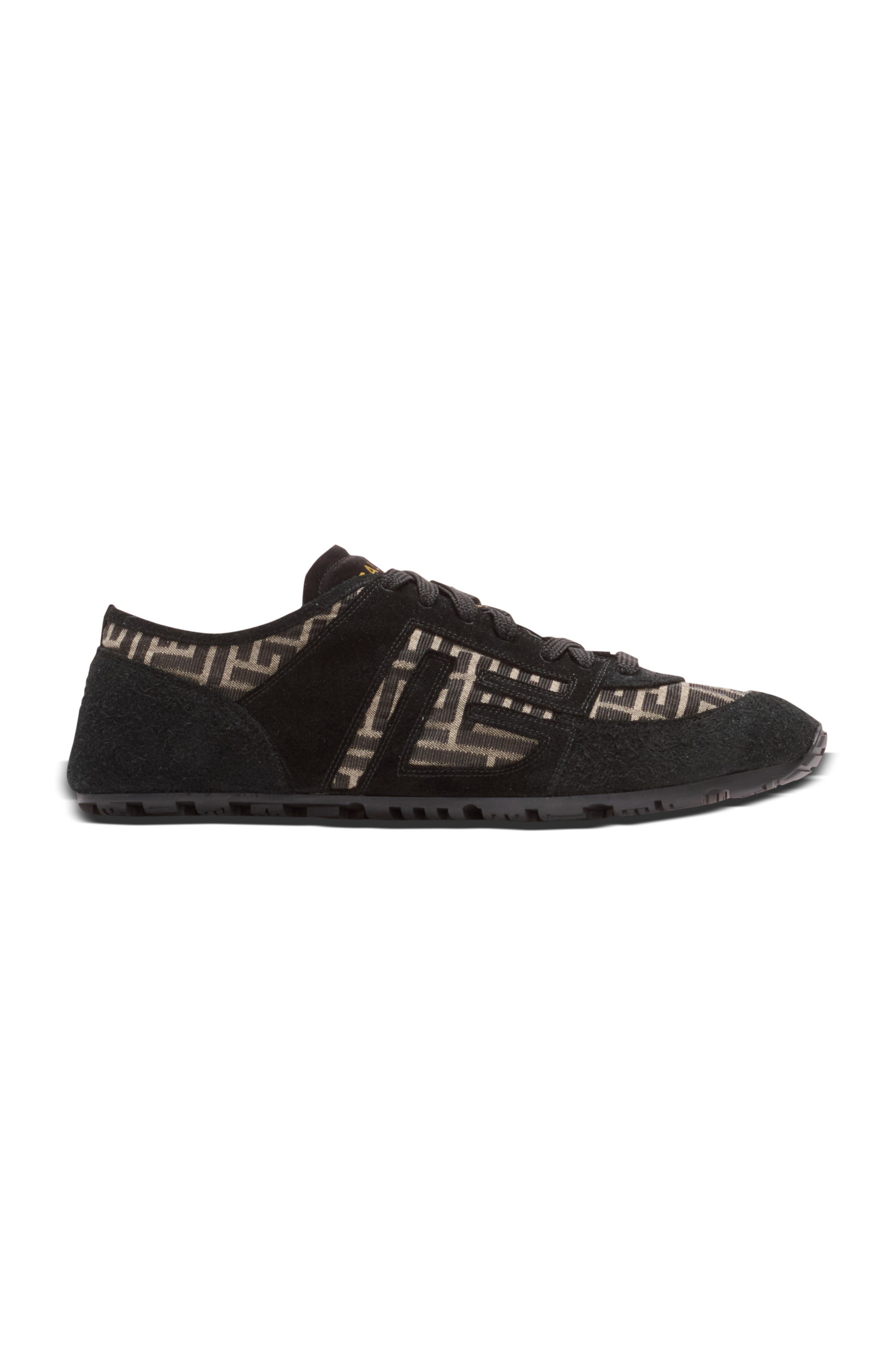 Balmain Racer 45 monogram jacquard trainers, Alternate, color, Black