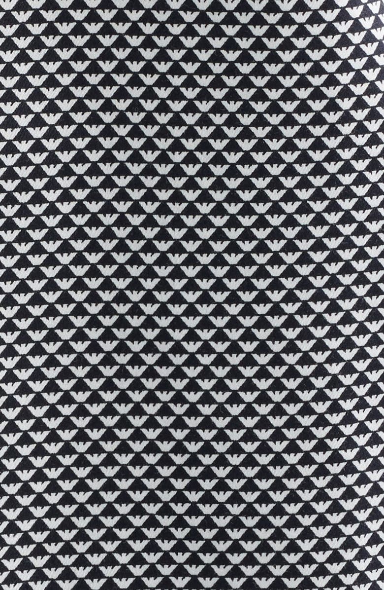 Emporio Armani Microprint Stretch Cotton Button-Up Shirt, Alternate, color, Navy