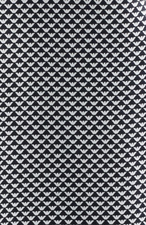 Emporio Armani Microprint Stretch Cotton Button-up Shirt In Gray