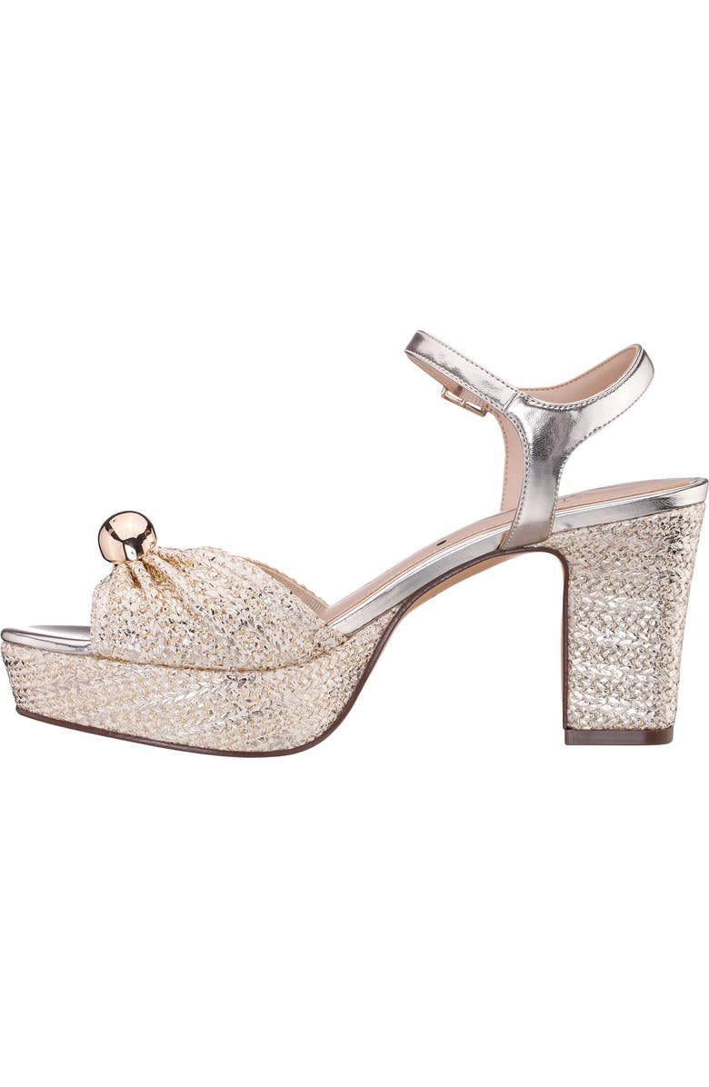Nina Metallic Block Heel Platform Sandal, Alternate, color, Gold
