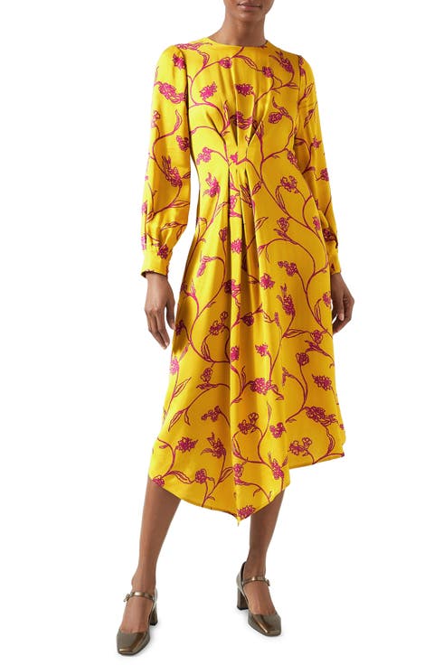 Henrietta Flower Bracelet Sleeve Asymmetric Hem Dress