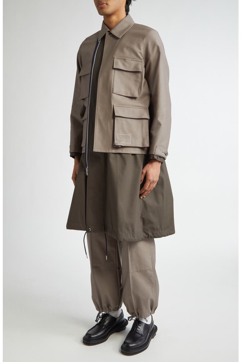 x WTAPS® Layered Mixed Media Coat (Men) | Nordstrom